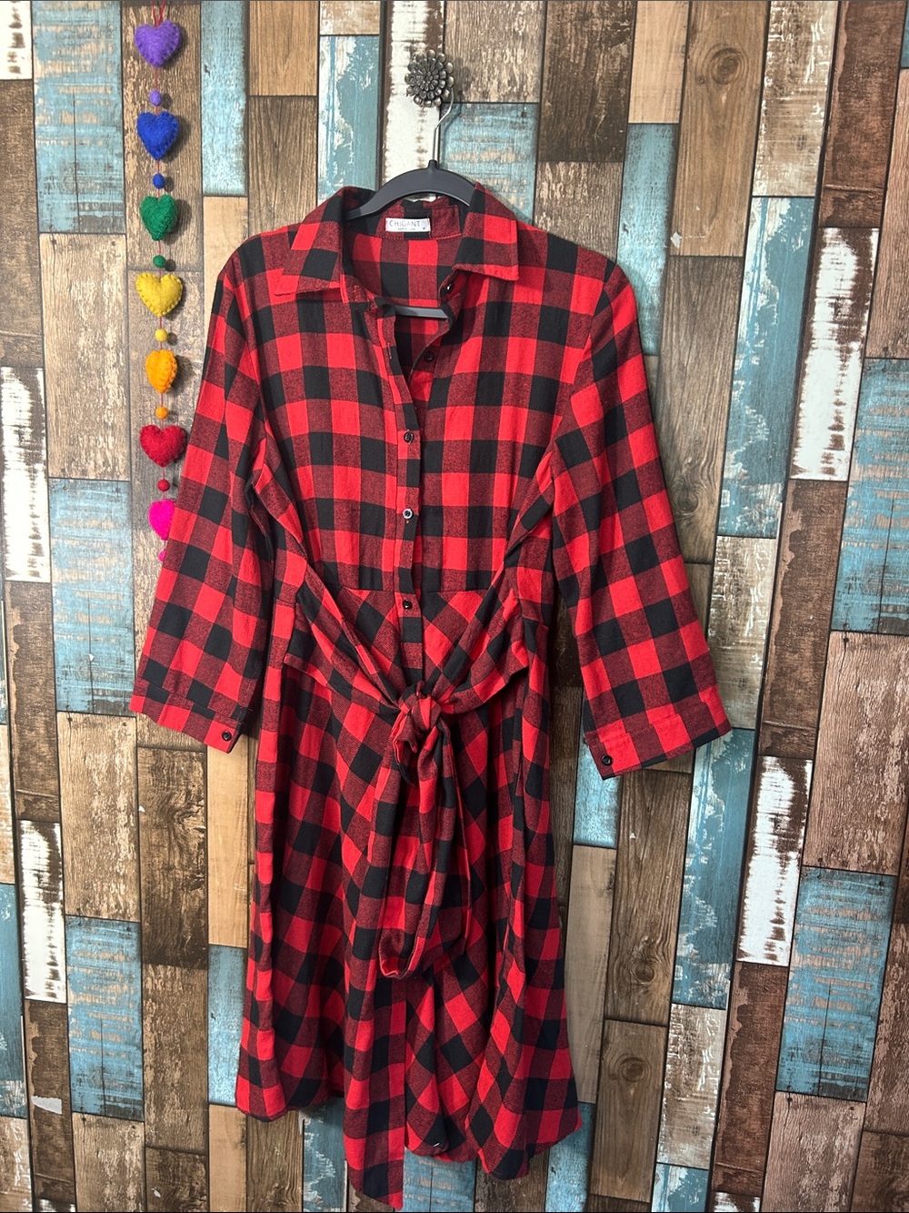 Gant Red and Black Buffalo Plaid Button-Up Shirt